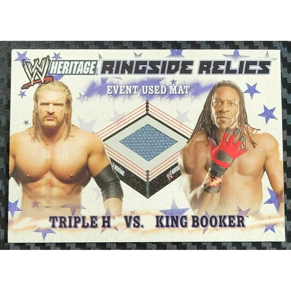 2007 TOPPS WWE HERITAGE - TRIPLE H‎ VS. KING BOOKER - RINGSIDE RELICS EU MAT